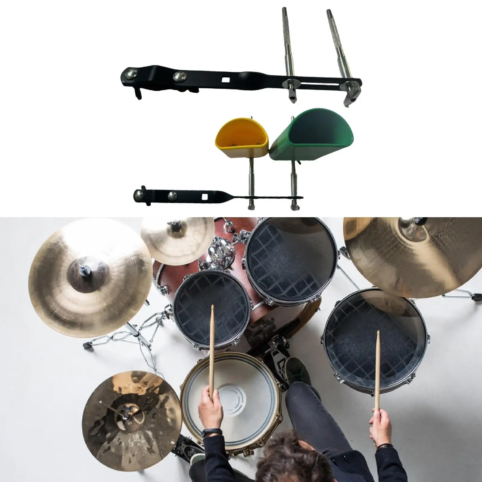

Drum Extension Clamps Holder Percussion Instrument Cattle Bell Expansion Clip Accessories Cymbal Arm Mounting Clamp for Drum