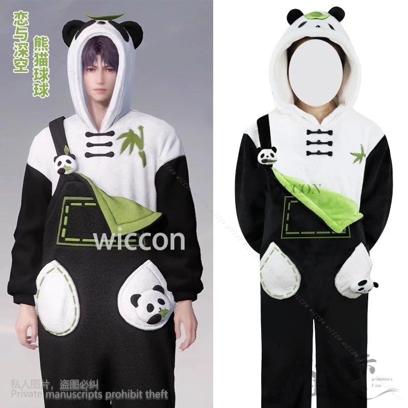 Anime Game Love And Deep Space Cosplay QinChe Sylus Xavier Zayne Rafayel Costume Panda Pajamas Party Suit Winter Home Customized