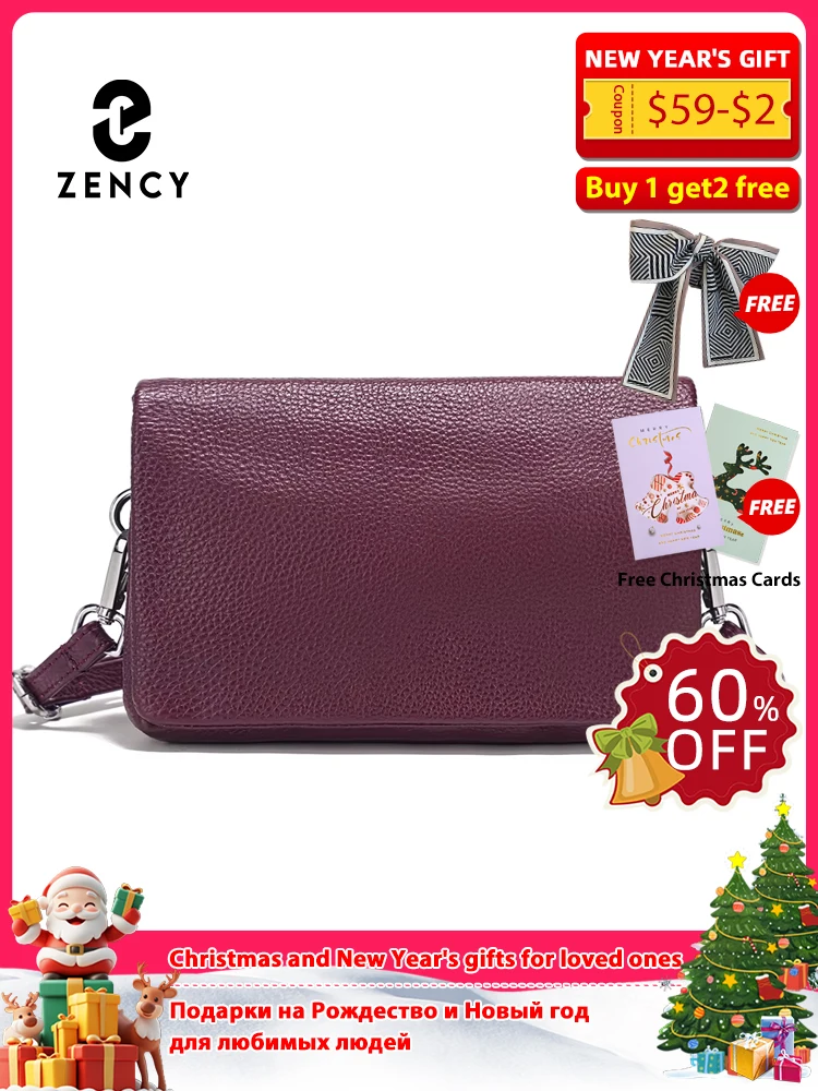 

New Soft Leather Flap Envelope Bag Multiple Pockets Women's Bag Genuine Leather Shoulder Crossbody Versatile Zency Commuting Bag