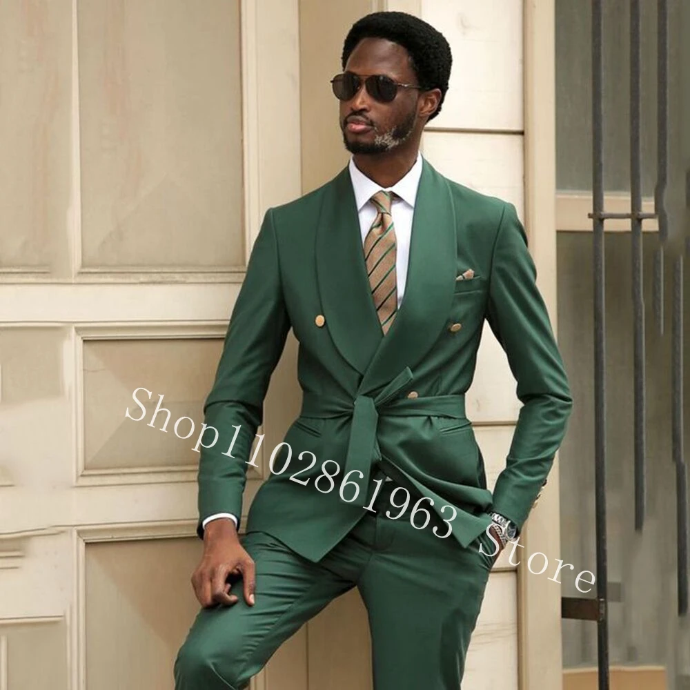 Latest Men Suits Blazer Pants Designs Slim Fit Double Breasted 2 Pieces Best Men Wedding Tuxedos Groom Wear Trajes De Hombre