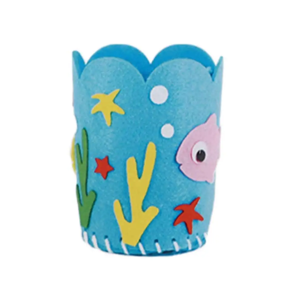 Creative For Children Material Pack DIY Craft Arts Crafts Handwork Pen Container Non-Woven DIY Pencil Holder DIY Pen Holder