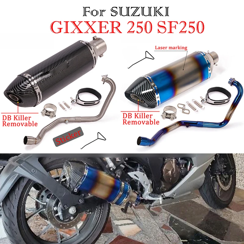 Slip On For SUZUKI GIXXER 250 Gixxer250 SF250 Motorcycle Exhaust Middle Link Pipe For Yoshimu Muffler Escape Modified Front Tube