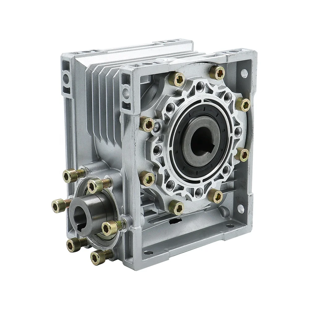 HLTNC NMRV063 Relación de velocidad del reductor de engranaje helicoidal 7,5 ~ 100 CON ajuste con brida cuadrada 86*86, 110*110, 130*130 Motor para Cnc