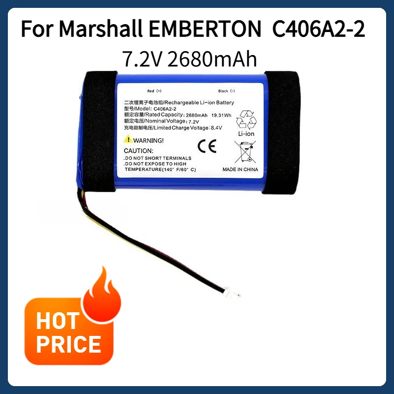 Compatible with Marshall EMBERTON battery C406A2-2 for Bluetooth speakers  generation