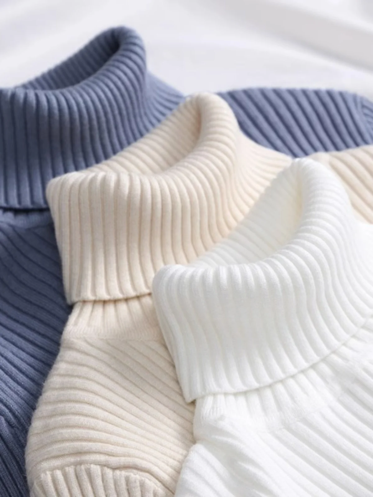 

Slimming High Ne Knitwear Long Sve Overhead Top Women's Faion Autumn Winter Warm Thiened Pure Color Inner Wear New 2024