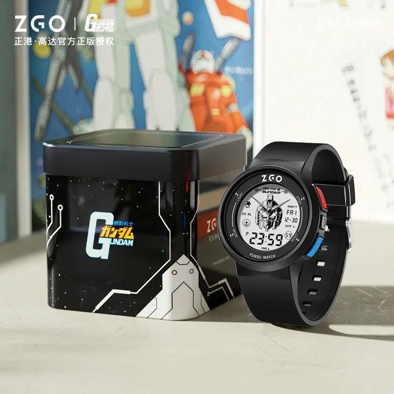 Anime Gundam Electronic Quartz Watch Children Multifunctional Sports Watch New Men Women Luminous Waterproof Watch with Gift