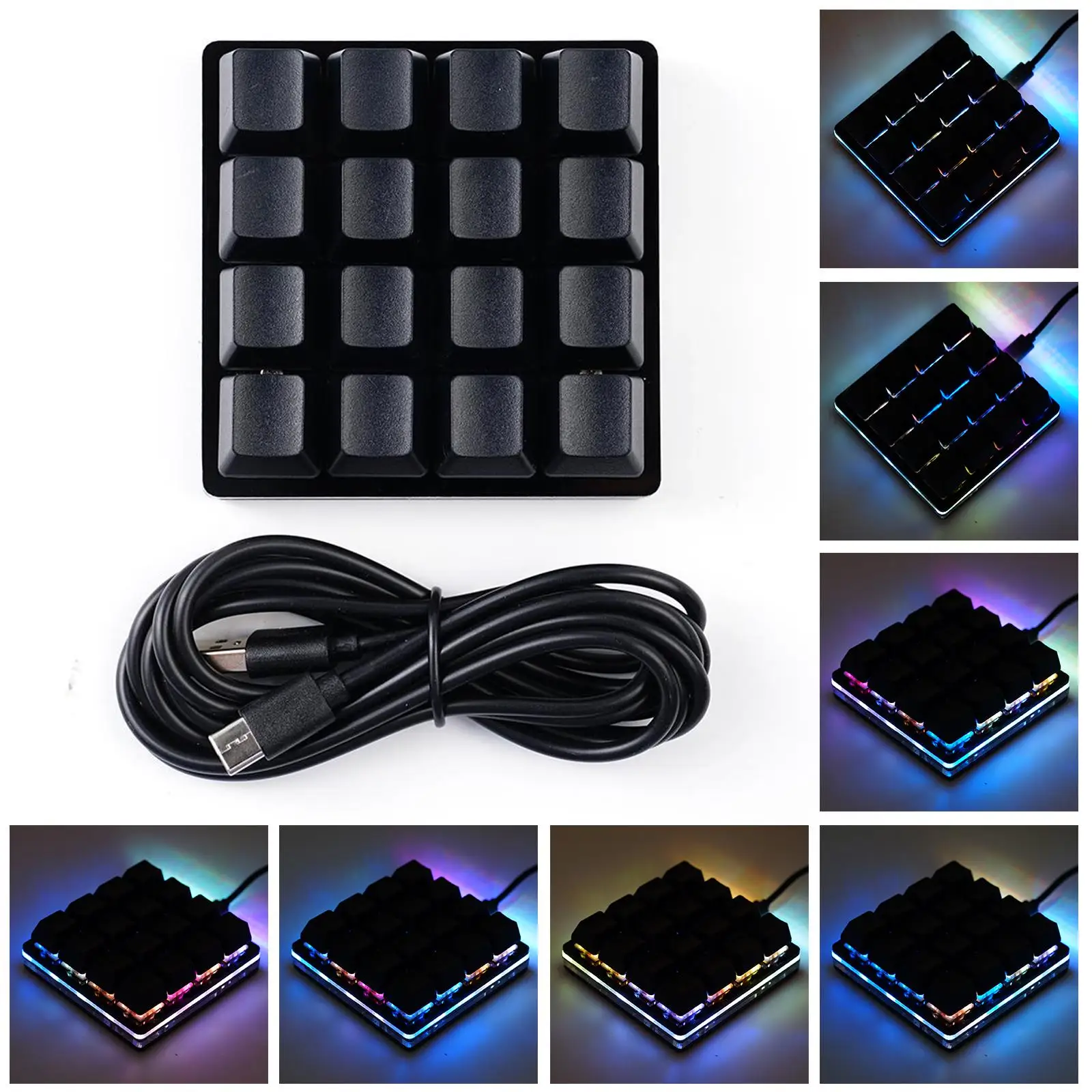 Mini teclado USB RGB, teclado Macro programable, teclado de atajo personalizado DIY, teclado mecánico para juegos Hotswap