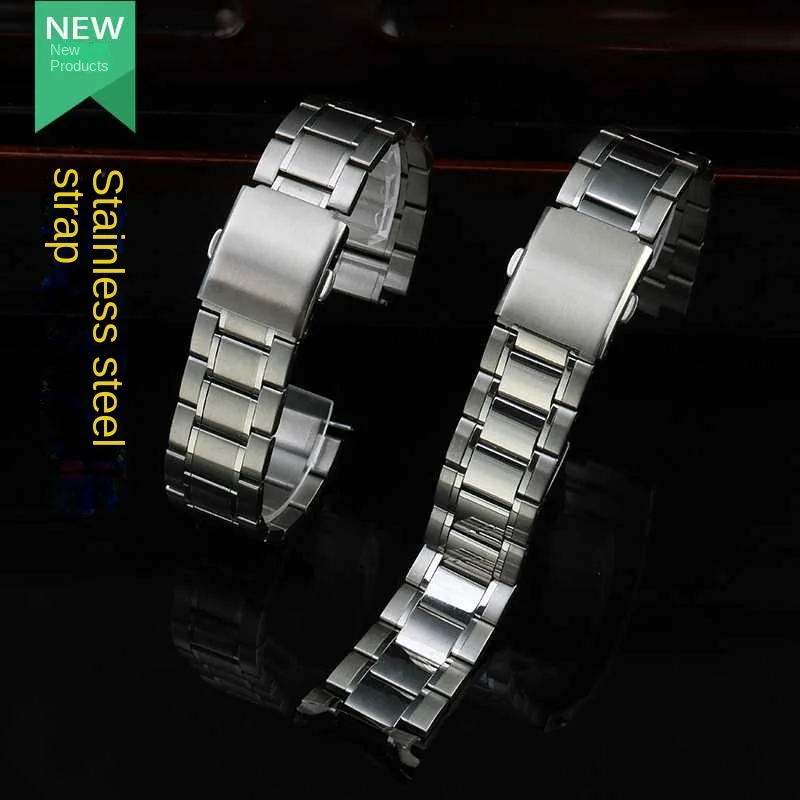 22mm Soild Stainless Steel Curved Watchband For Casio MDV-106/01 Bracelet MDV106 Swordfish Strap MTP-1374 MTP-1375 Men Wristband