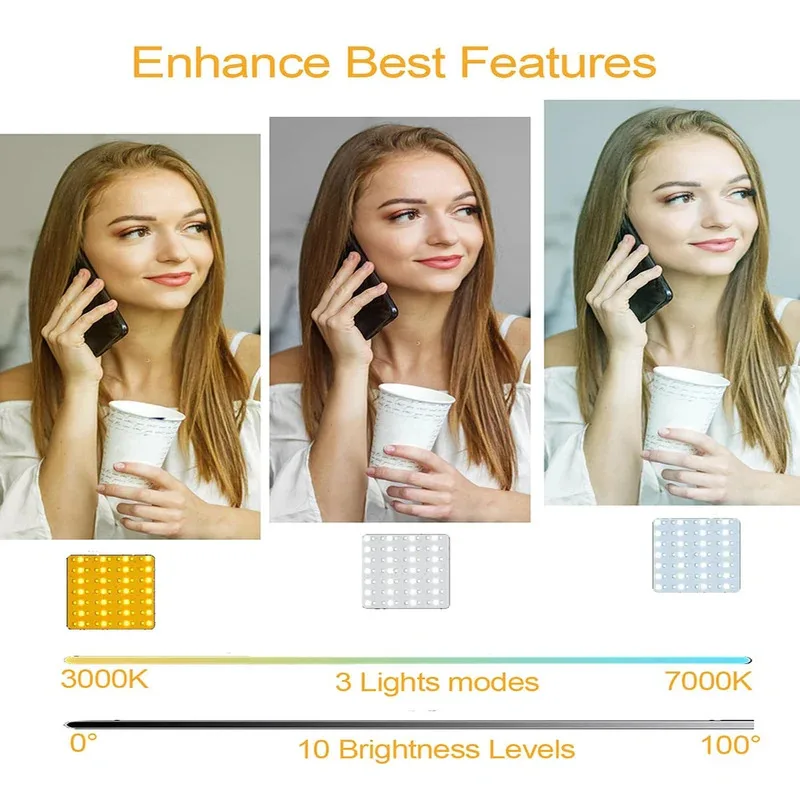 Portátil led selfie luz de preenchimento para iphone samsung ipad telefone celular portátil clipe anel flash lâmpada preenchimento foto vídeo fotografia lâmpada