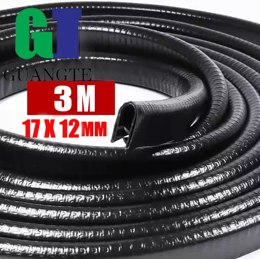 

3M 12*17MM U Type Car Door Protector Edge Guard PVC Steel Auto Door Edge Scratch Protector Strip Car Sealing strip for Most Car