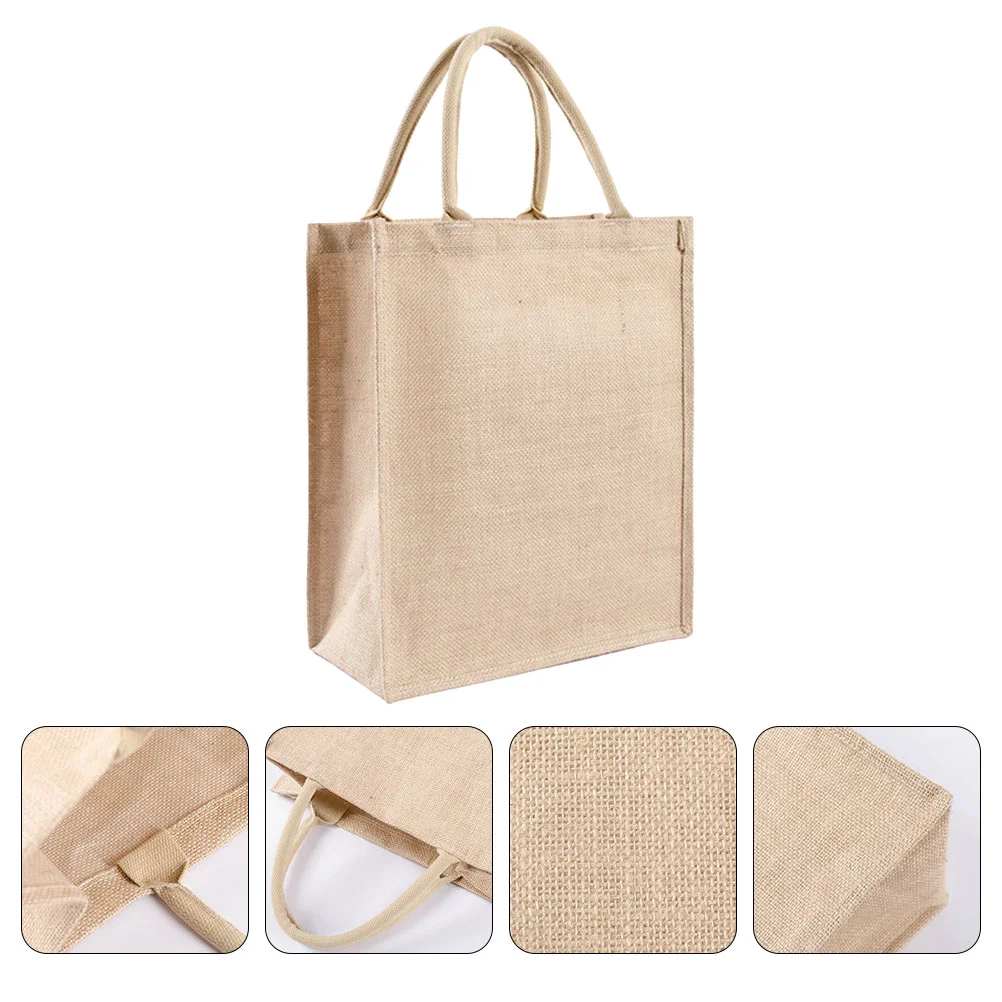 

Burlap Bag Gift Bags Tote Hand Jute Shopping Pouch Vegetable Storage Reusable Grocery Leisure Handbags