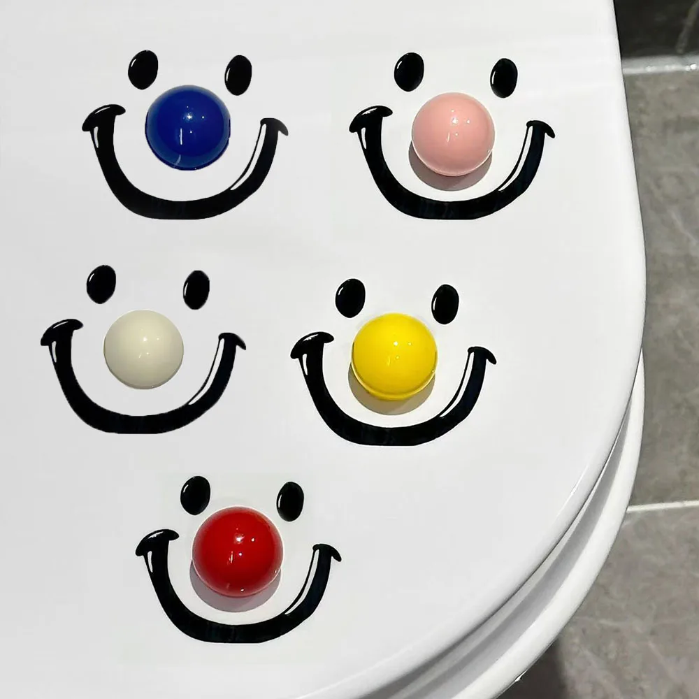 1/2/5PCS Smile Ball Toilet Seat Handle No Dirty Hands Removable Handheld Toilet Lid Opener Suitable for Bathroom Home Decoration