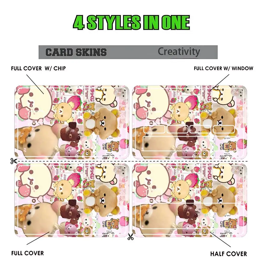 K-Korilakkuma R-Rilakkuma Stickers Credit Visa Debit Bank Charge Card Bus Metro Waterproof Sticker Decal Decoration