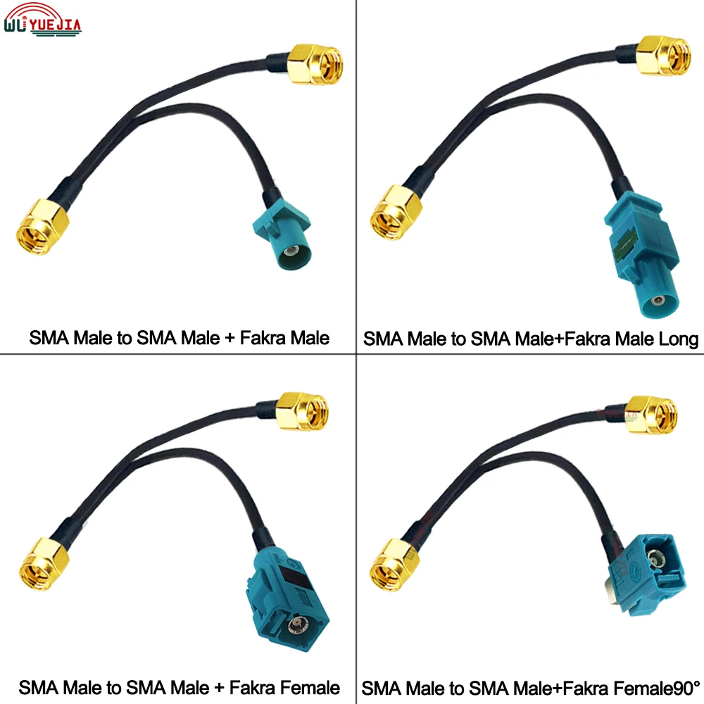 

1 to 2 Fakra Cable SMA Male to Universal Fakra Z Male+Z Female Jack RG174 RF Coaxial Cable WIFI Antenna Extension Jumper Pigtail
