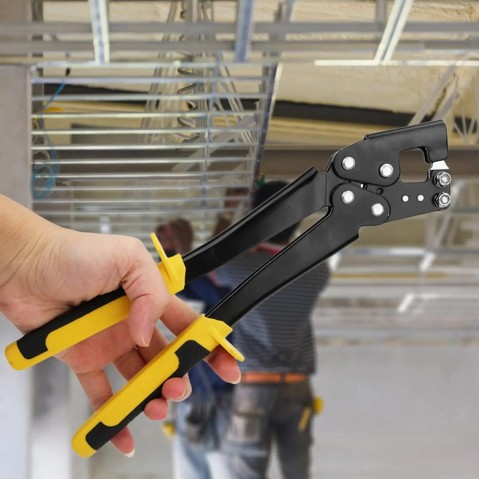 Light Steel Keel Punching Plier for 0.5-0.8mm Thickness - Anti-Slip Handle Crimper for Drywall & Plaster Board