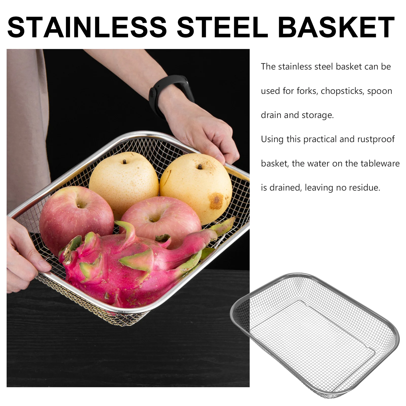 

Chopsticks Storage Basket Stainless Steel Dishwasher Cutlery Holder Drying Rack For Kitchen Cabinet Tableware Mesh Basket