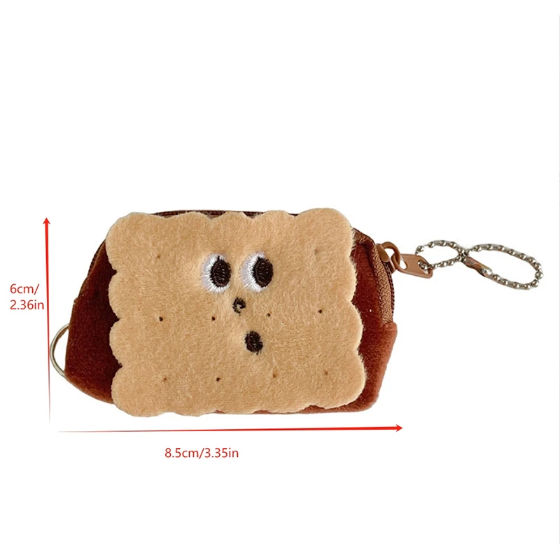 Adorabile biscotto portachiavi in peluche portamonete per bambini simpatico zaino accessorio peluche bambola regalo