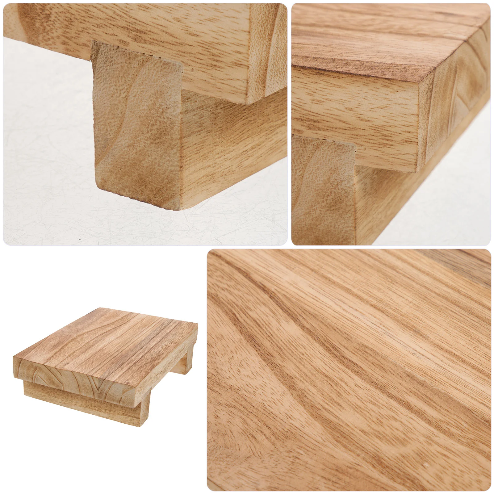 Table Stool Wood Riser Pedestal Stand Risers for Kitchen Display Small Soap Dispenser Tray Counter Decorative Wooden Simple