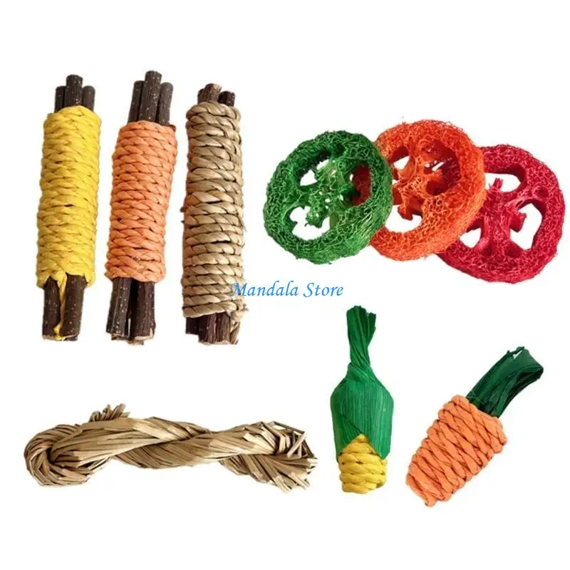 

U2JC Natural Chewing Sticks for Hamsters Grinding Cage Entertainment Toy 9PCS