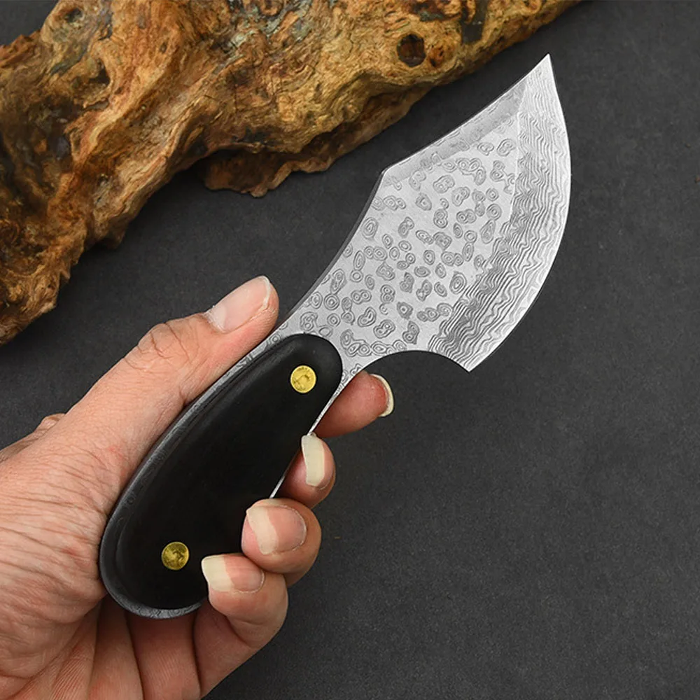 Ebony Handle Hunting Knife For Men Stainless Steel Professional Kitchen Chef Knives With Sheath Outdoor Camping Cutting Knife