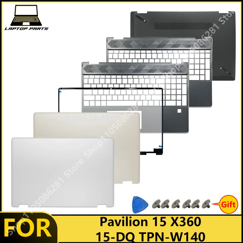 NEW For Pavilion 15 X360 15-DQ TPN-W140 Laptop LCD Back Cover Front Bezel Palm Rest Bottom Case Set Replacement Parts