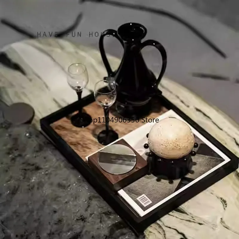 

Стеклянный поднос-ваза для цветов, мягкая мебельная подставка, комбинированный поднос для украшений, для гостиной, кофейного столика, офиса продаж