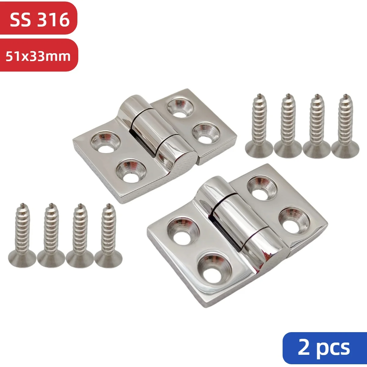 Marine Grade 316 Stainless Steel Square Detachable Hinge Mirror Polished Boat Yacht Cabin Door Removable Butt Hinge Hardware