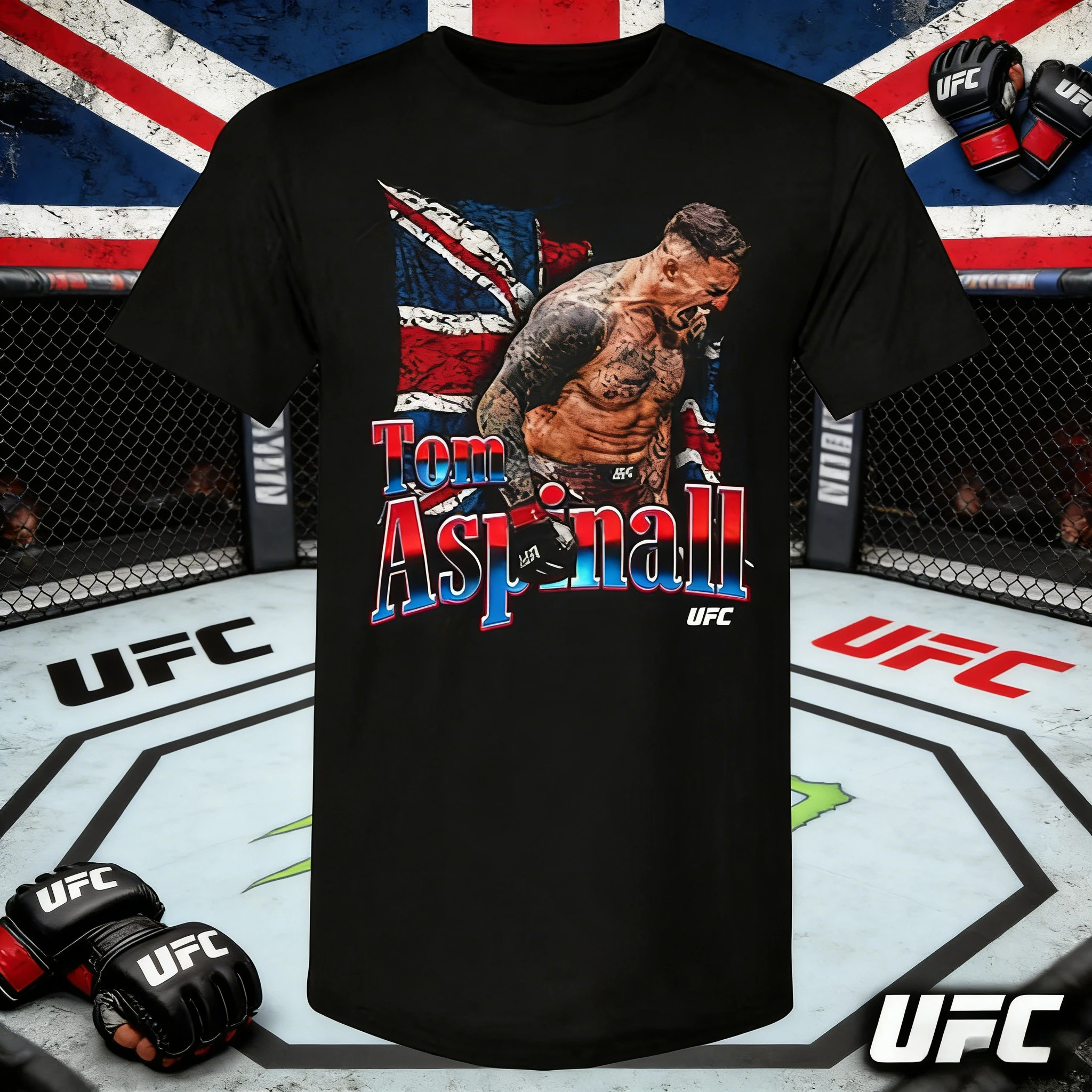 

UFC Tom Aspinall 2026 Summer Pure Cotton 100% Printed Loose-Fitting Casual Fashion Trend T-Shirt Suitable for Both Men and Women