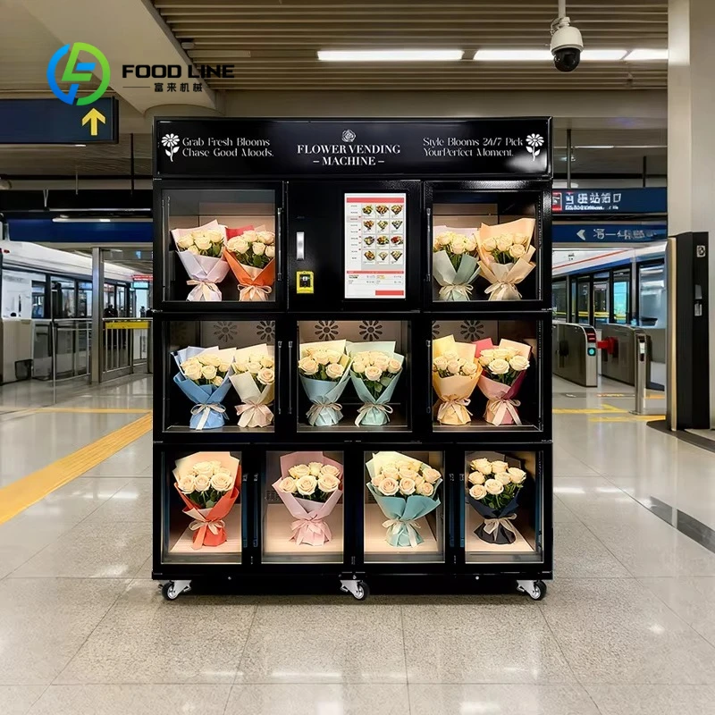 Customized Commercial Locker‑Type Flower Vending Machine 24H Self‑Service Fresh Bouquet Vending Cabinet With Touch Screen