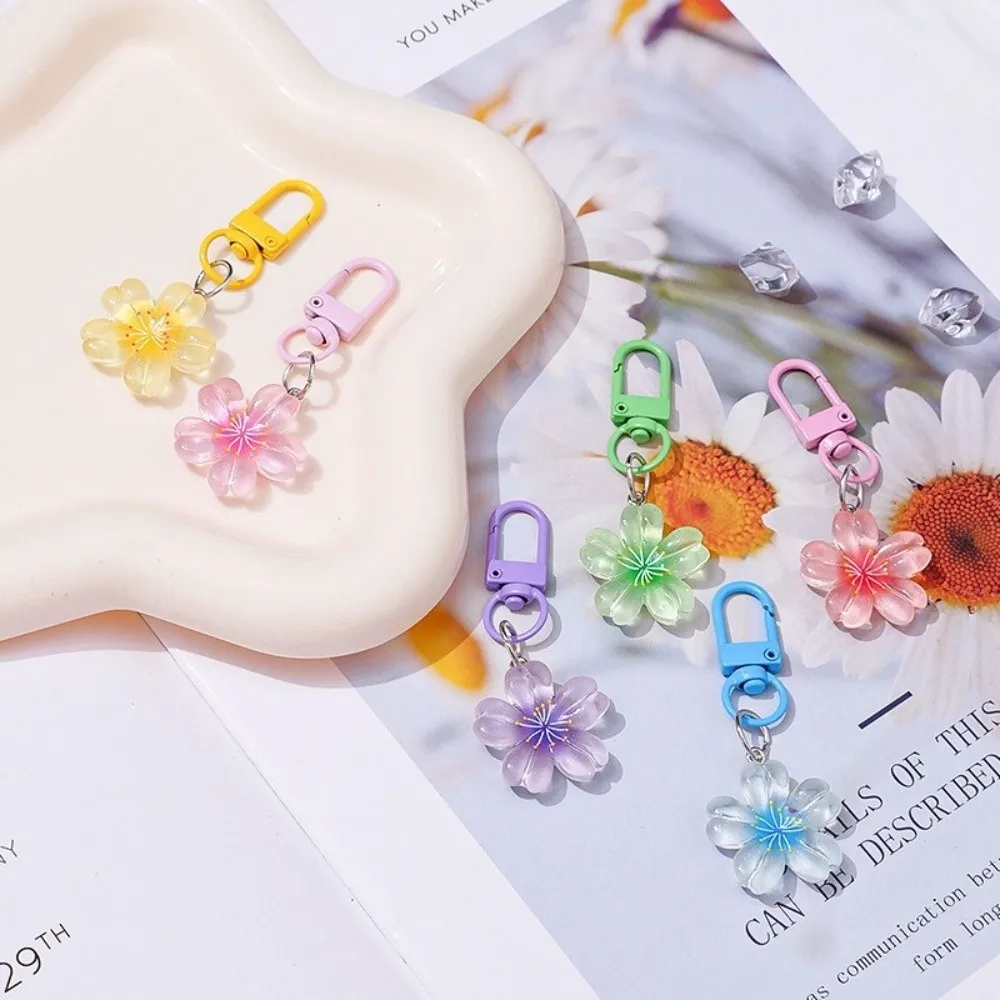 Fashion Resin Flower Keychain Colorful Car Key Ring Floral Backpack Hanging Decoration