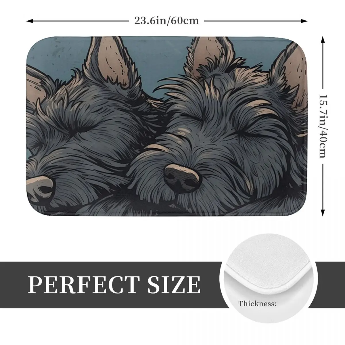 Let Sleeping Scotties Scottish Terrier Dog Lie Non-slip Doormat Floor Mat Carpet Rug for Kitchen Entrance Balcony Footpad Mats