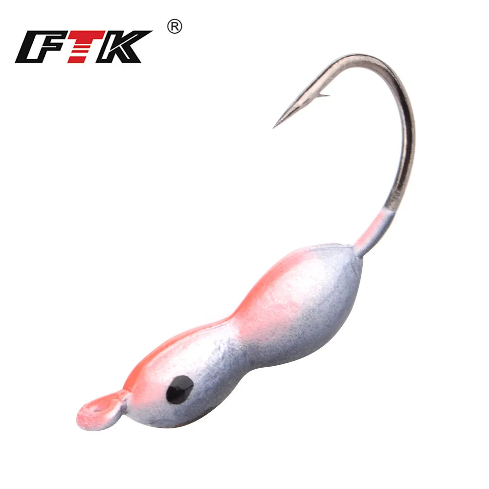 FTK Winter Fishing Baits Worm Hooks 2.5g 3.5g 5g Mouse Shaped Ice Fishing Lure Lead Hard Hook for Jigging Fishing Accessories