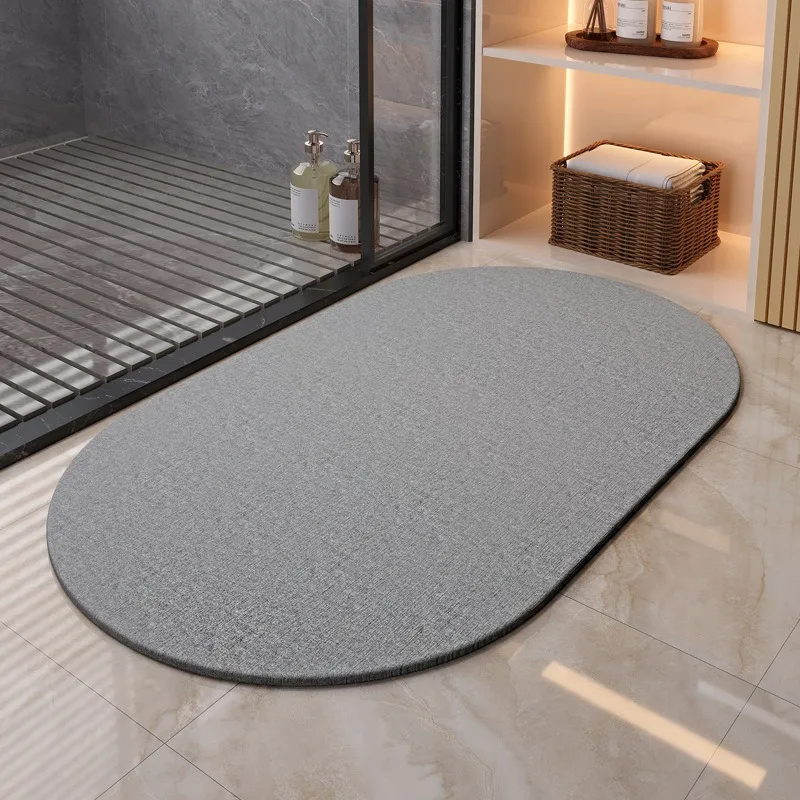 

Stone Bath Mat, Diatomite Fast Drying Non Slip Stone Shower Mat, Super Absorbent for Bathroom & Kitchen, Multi-Use As Pet Mat