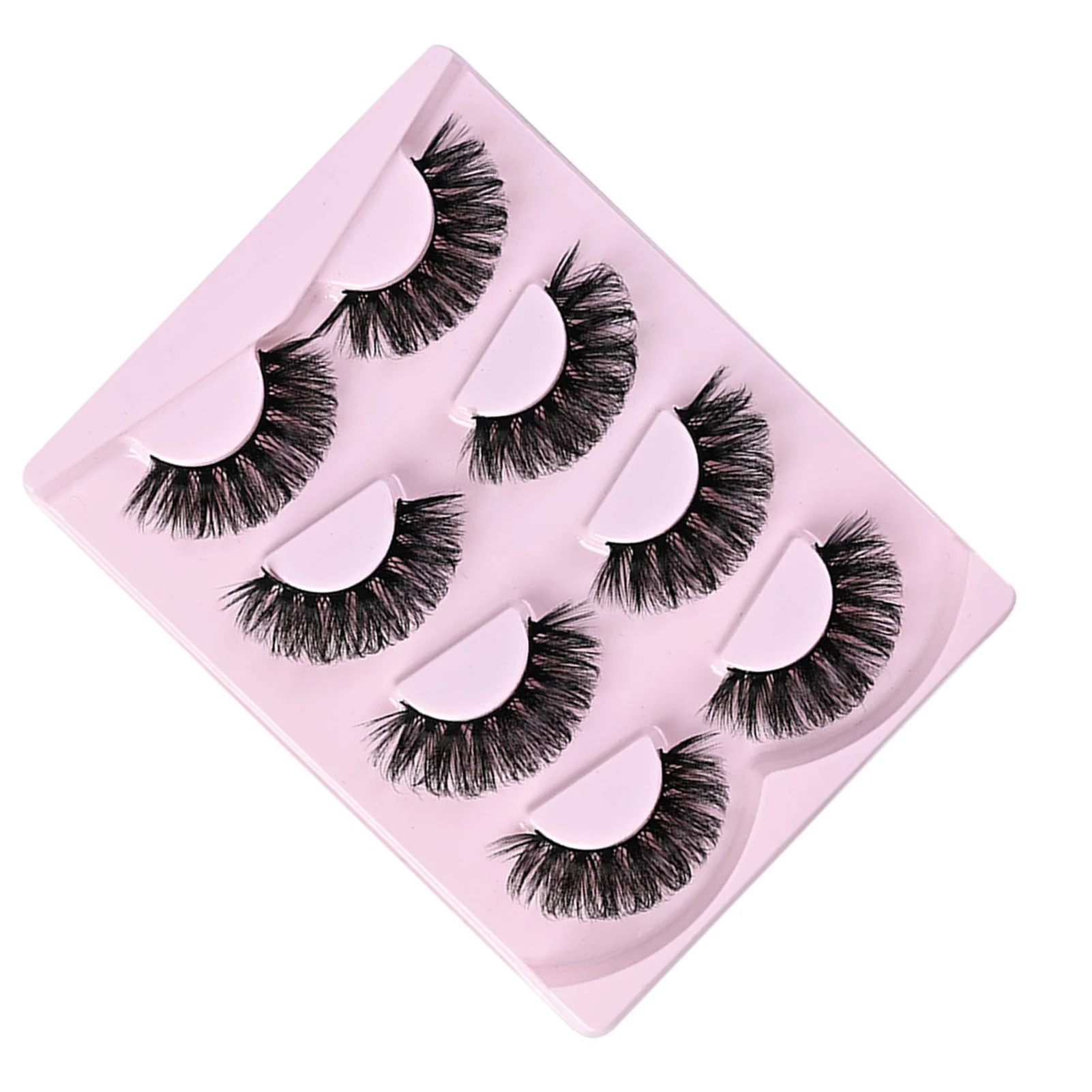 4 Pairs russian Fluffy Lashes strip Curl False Eyelash Set Charming Look Curling up Eyelashes for Daily Wearing makeup