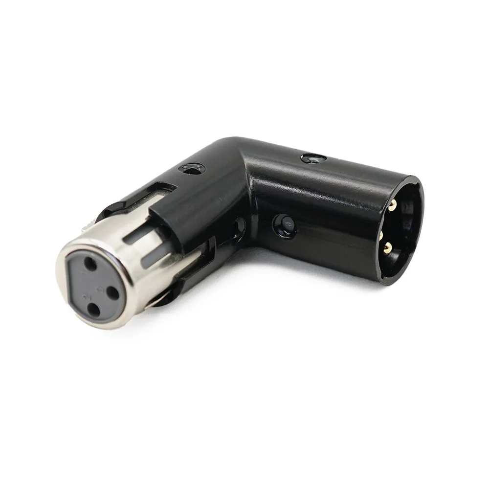 3Pin XLR Angle Adapter Male To Female with 4 Adjustable Angle Position