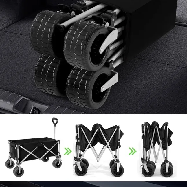 Gathering outdoor camp car rear open folding trolley