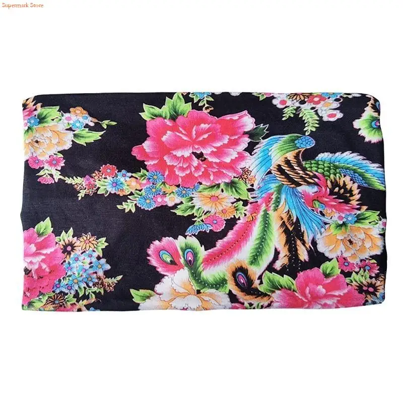 Q5WE Chinese Northeast Rural Headband Sport Activity Wide Hairband Elastic Hairband Sweat Absorb Workout Spa Hairband