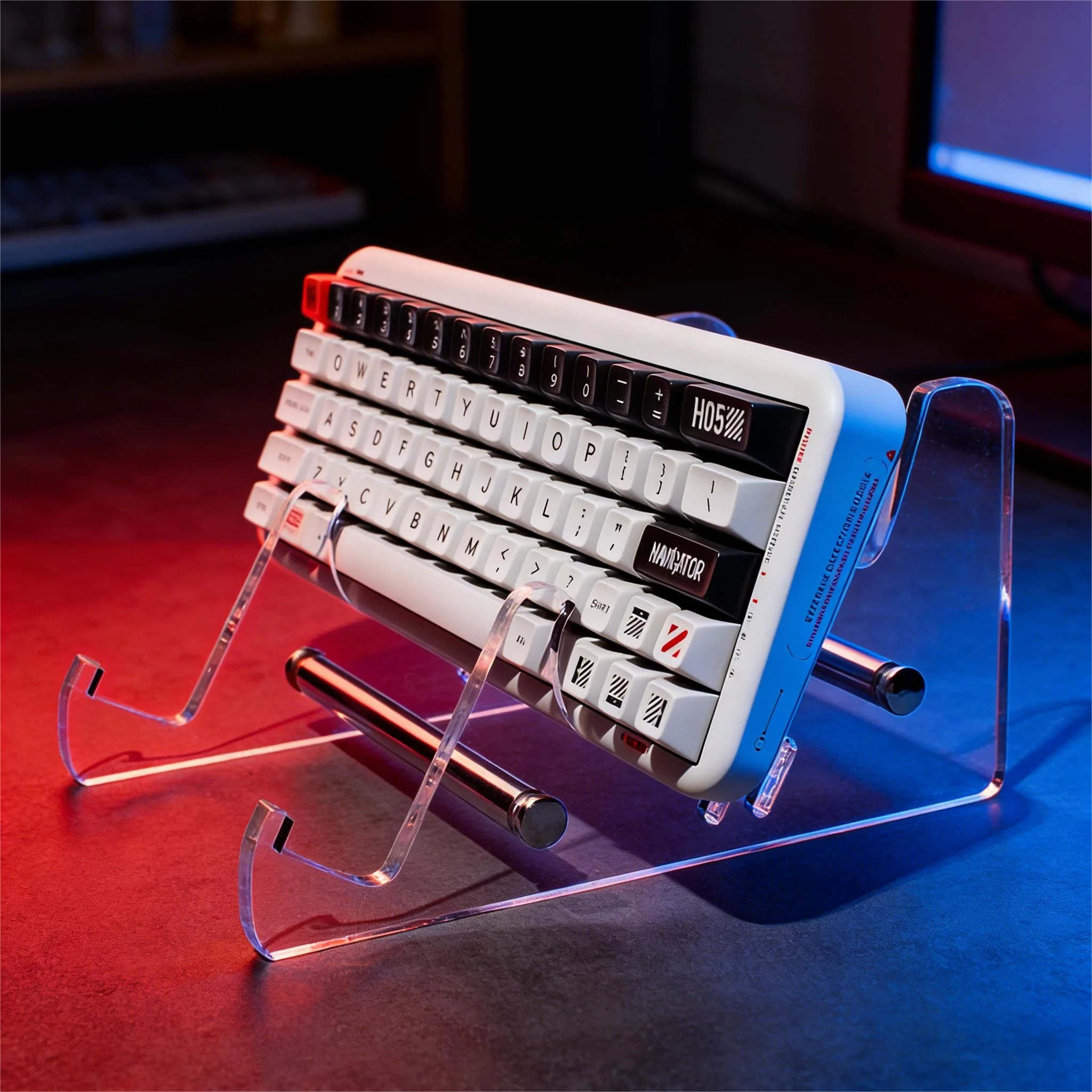 3 Tiers Display Keyboard Holder Transparent Acrylic Keyboard Stand Computer Mechanical Keyboard Rack Storage Detachable Holder