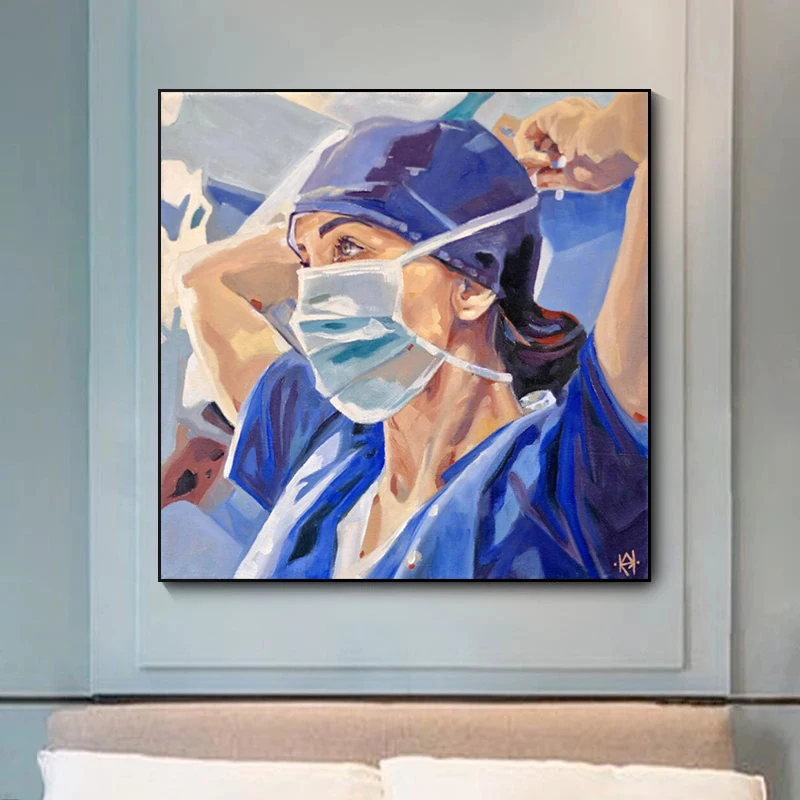 5D Diamond Painting Kit Fighting Medical Personnel and Prints Great Nurse Diy Diamond Painting Cross Stitch Home Decoration Gift