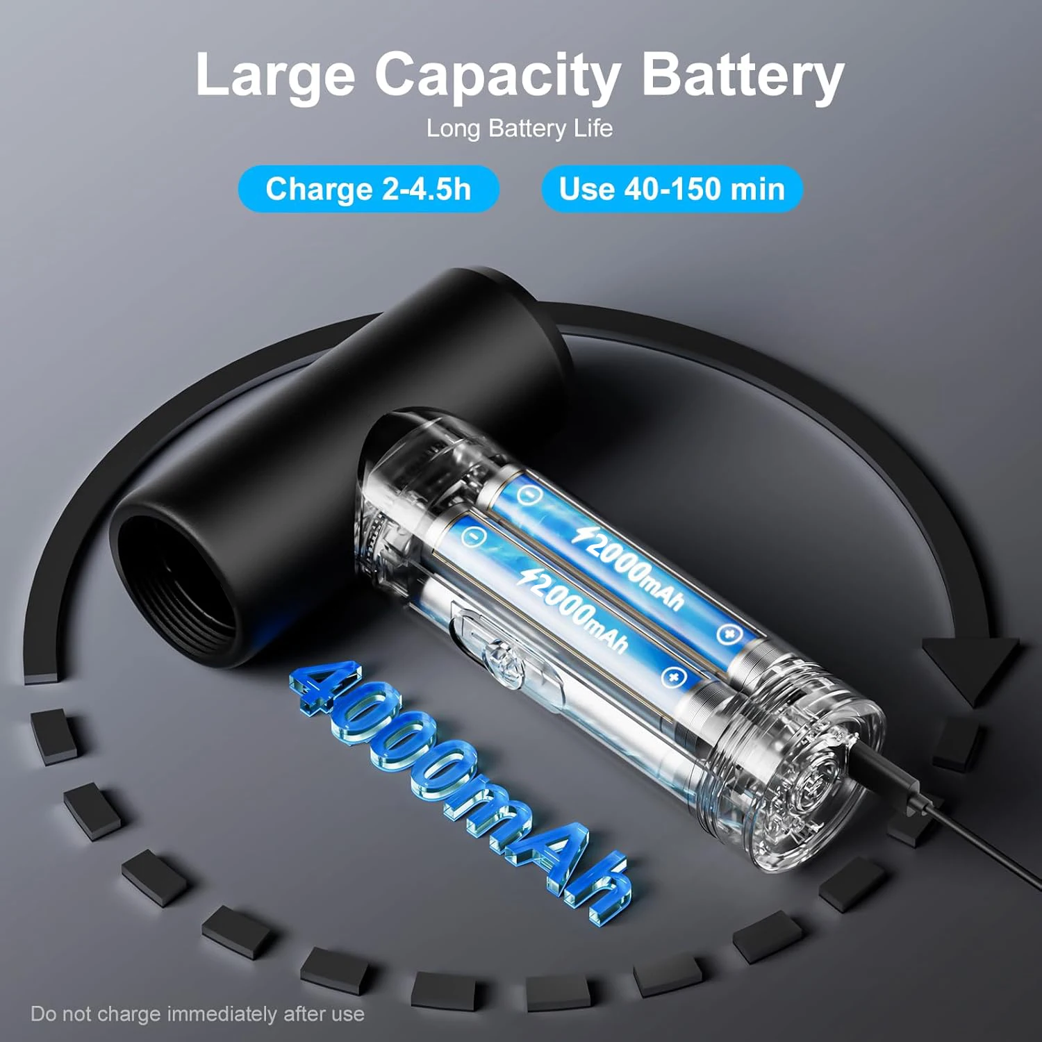 MINI Compressed Air Duster Cordless Dust Blower Rechargeable Vacuum Cleaner Electric Air Pump Portable For Computer Keyboard Sof - view 2