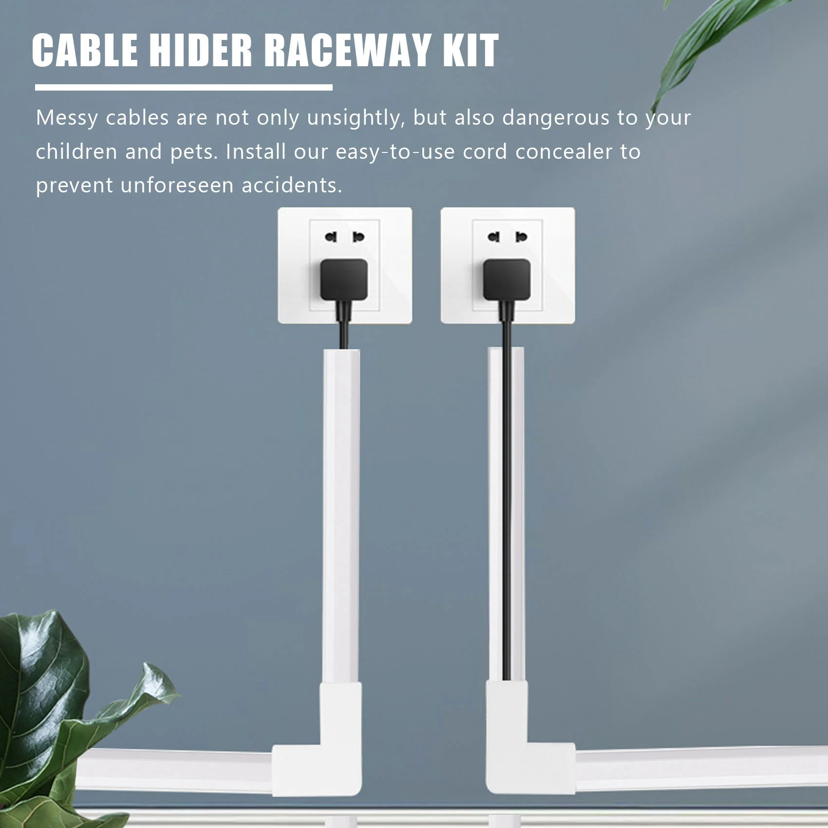 A92Z One-Cord Channel Cable Concealer - CMC-03 Cord Cover Wall Cable Management System - 125 Inch Cable Hider Raceway Kit