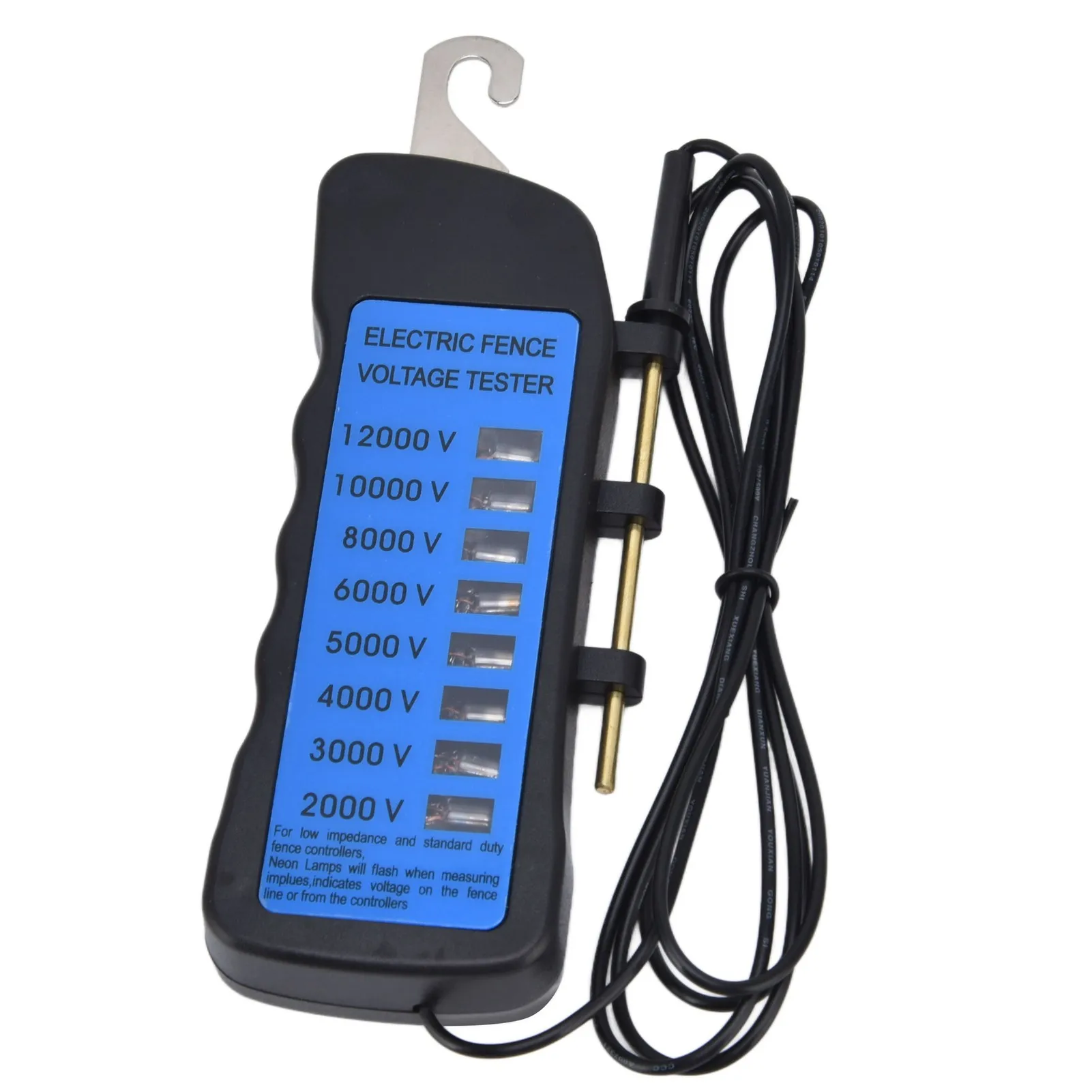 NEUER 12KV Neonzaun-Spannungsprüfer 2000 bis 12000V 8 Neon-Anzeigelampen Wasserdichter Zaunprüfer für Bauernhöfe – Detail 7