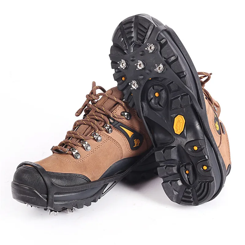 5 Teeth Nails Ice Gripper Crampons Ice Gripper Spike Grips Cleats For Snow Studs Non-Slip Climbing Hiking Stud Shoes Women Men