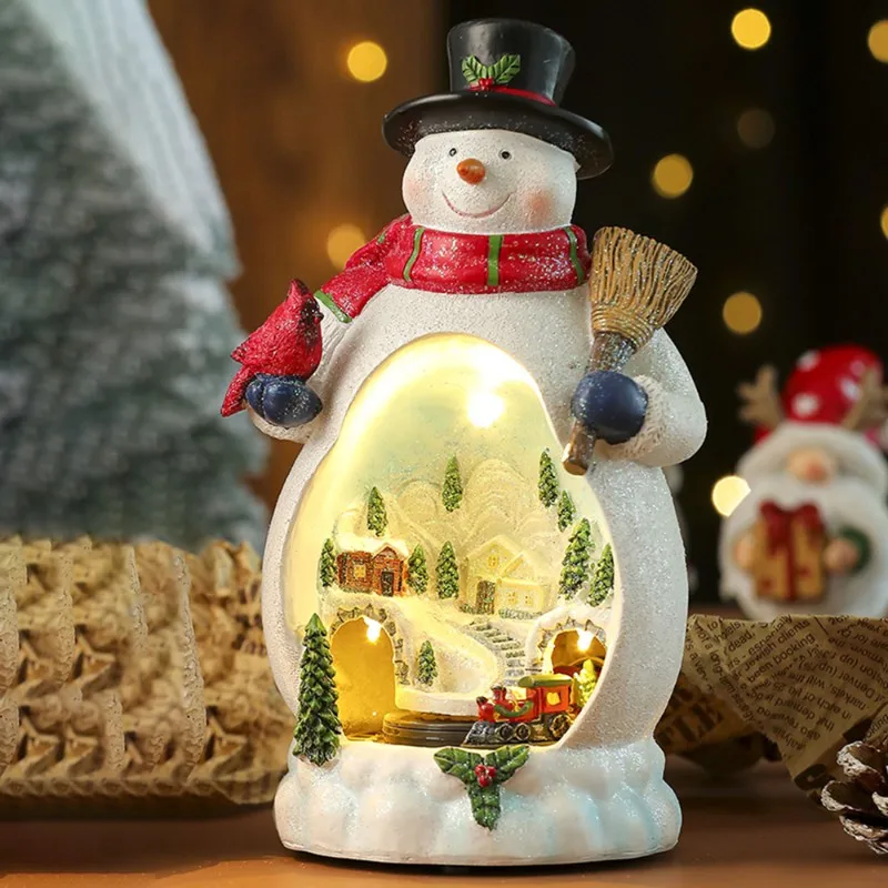 B-Est LED Light Rotating Christmas Snowman Music Box Multifunctional Music Box Christmas Gift Ornament