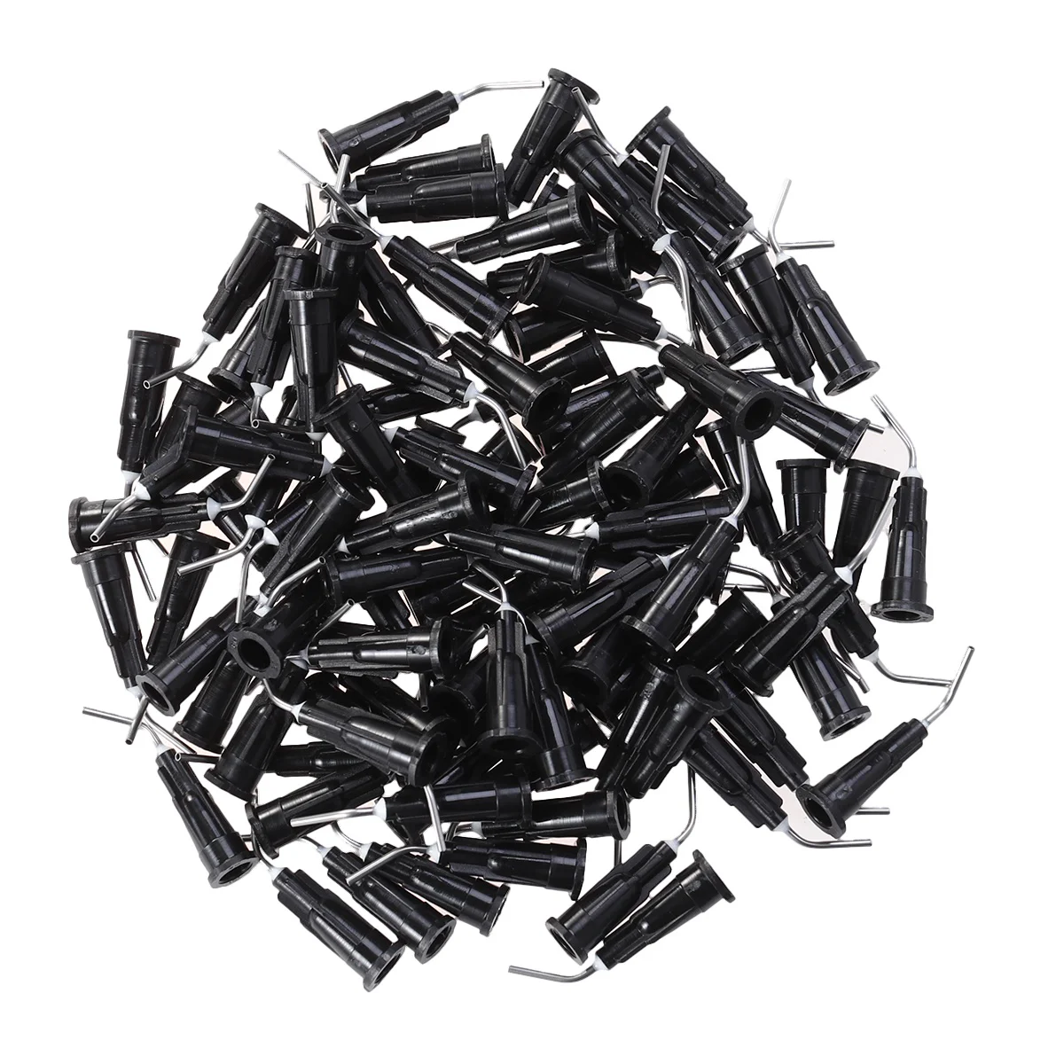 100PCS Resin Dental Bent Needles Tip Disposable Dental Composite Needles Dental (18G 12MM Black)