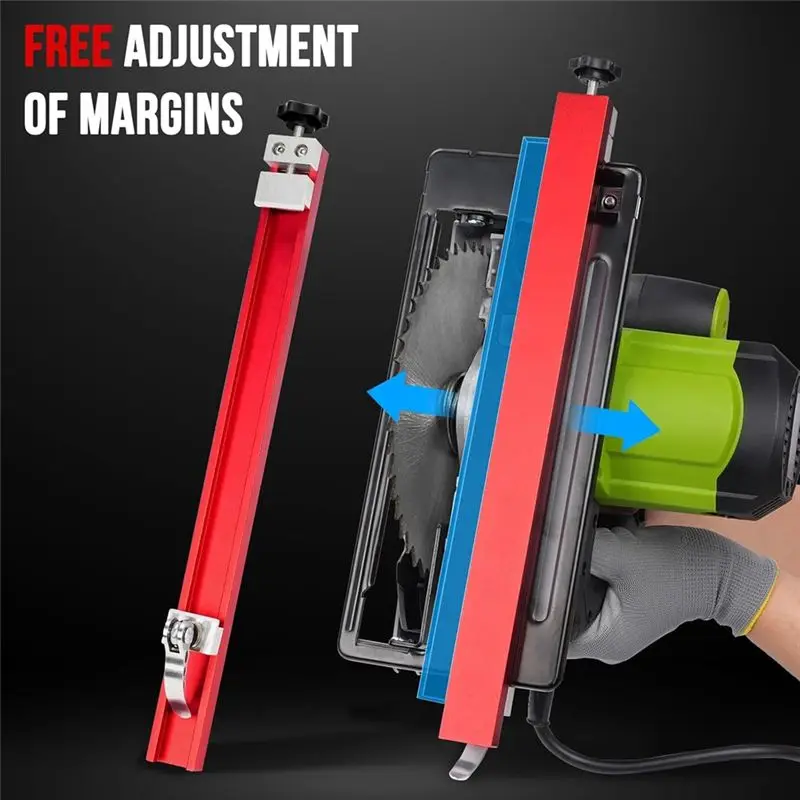 For Parallel Straight Cuts And Wood Trimming- Circular Saw Guide Rail-360Mm Alloy Fence With Dual Lock, Attachment For Stability