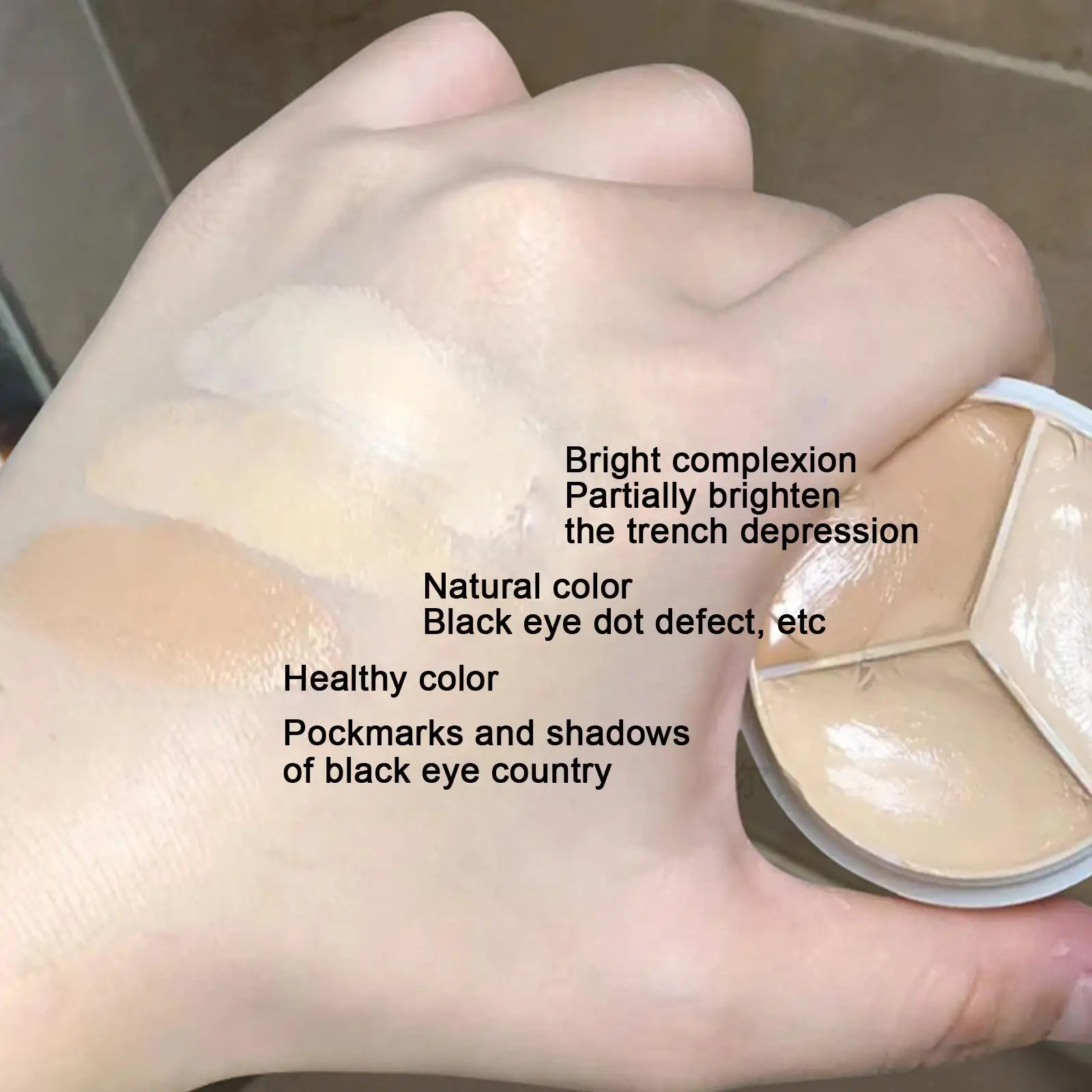 3 colors Concealer Palette Cream Texture Covers Acne Marks Dark Circles Multifunction Face Makeup