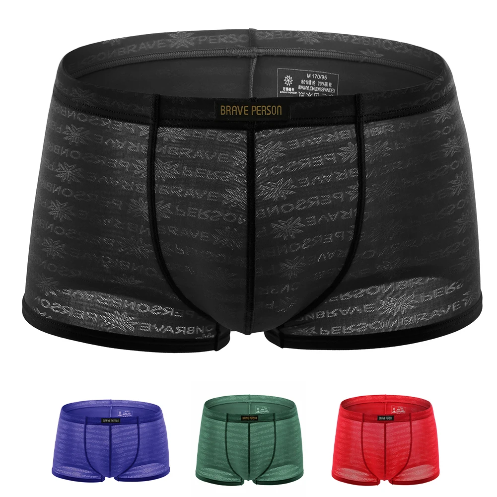 

Men's Breathable Thin Boxers Briefs Underpants with Pouch Comfortable Nylon Spandex Fabric Lightweight and Soft for Everyday Use