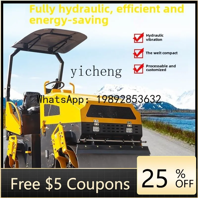 O2-10  Vibrating hand-held single and double steel wheel seat-mounted fully hydraulic groove miniature compactor