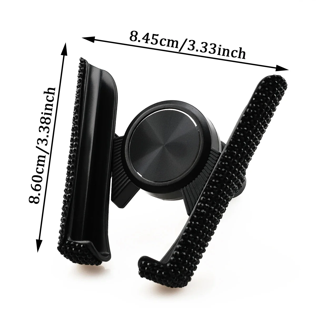 1pc New Sparkling imitation diamond Car Phone Holder Stylish & Cute Dual-Function Air Vent Mount 360° Rotating Car Stand for Wom image 6